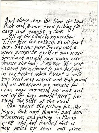 Kenneth Oswald Schmidt's handwritten original of Fishing for a Cow — page 2 of 5