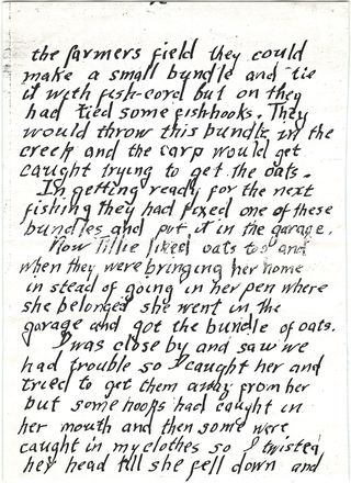 Kenneth Oswald Schmidt's handwritten original of Fishing for a Cow — page 3 of 5