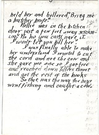 Kenneth Oswald Schmidt's handwritten original of Fishing for a Cow — page 4 of 5