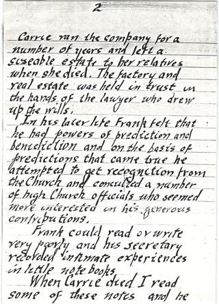 Kenneth Oswald Schmidt's handwritten original of Frank Bessler The Rich Relative — page 2 of 3