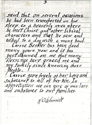 Kenneth Oswald Schmidt's handwritten original of Frank Bessler The Rich Relative — page 3 of 3