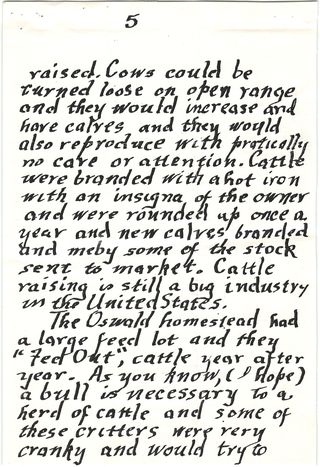 Kenneth Oswald Schmidt's calligraphy copy of a letter to all the great grandchildren — page 5 of 7