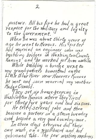 Kenneth Oswald Schmidt's handwritten original of My Father — page 2 of 7