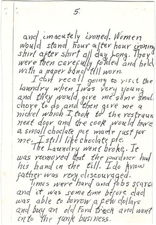 Kenneth Oswald Schmidt's handwritten original of My Father — page 5 of 7