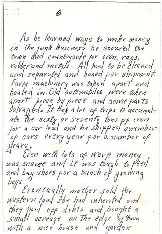 Kenneth Oswald Schmidt's handwritten original of My Father — page 6 of 7