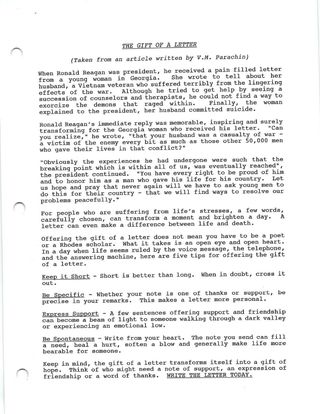 Scan of the gift of a letter