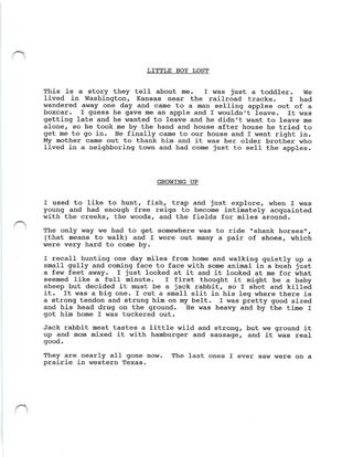 Scan of little boy lost