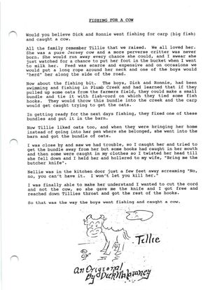The 1995 typescript of Fishing for a Cow