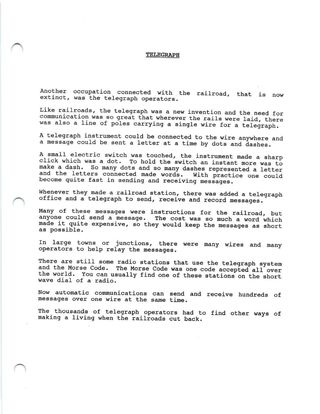 Scan of telegraph