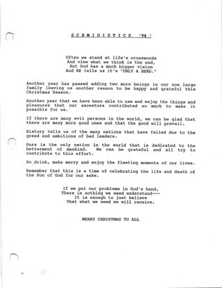 Scan of christmas letter - 1994 — page 2 of 2