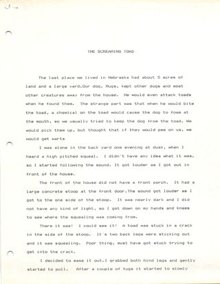Scan of the screaming toad — page 1 of 2