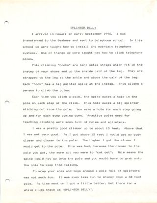 Scan of splinter belly